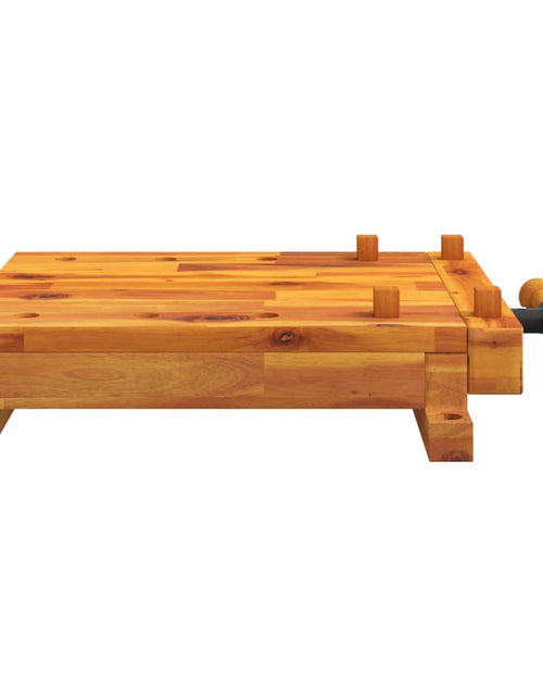 Încărcați imaginea în vizualizatorul Galerie, Blat pentru banc de lucru cu menghină, 52x44x9,5 cm lemn acacia
