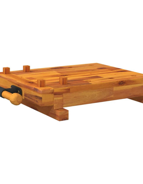 Încărcați imaginea în vizualizatorul Galerie, Blat pentru banc de lucru cu menghină, 52x44x9,5 cm lemn acacia
