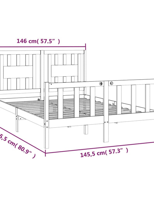 Загрузите изображение в средство просмотра галереи, Cadru de pat cu tăblie, 140x200 cm, lemn masiv de pin
