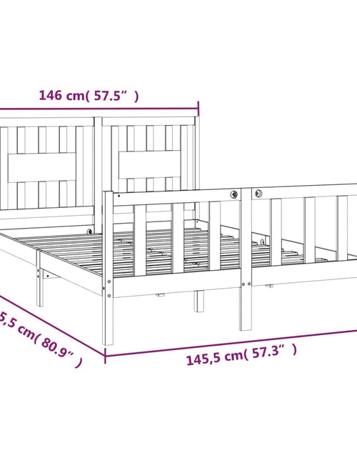Загрузите изображение в средство просмотра галереи, Cadru de pat cu tăblie, alb, 140x200 cm, lemn masiv de pin
