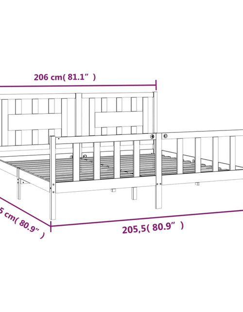 Загрузите изображение в средство просмотра галереи, Cadru de pat cu tăblie 200x200 cm, lemn masiv de pin
