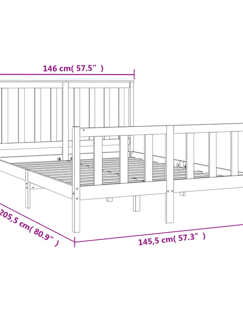 Încărcați imaginea în vizualizatorul Galerie, Cadru de pat cu tăblie, 140x200 cm, lemn masiv de pin
