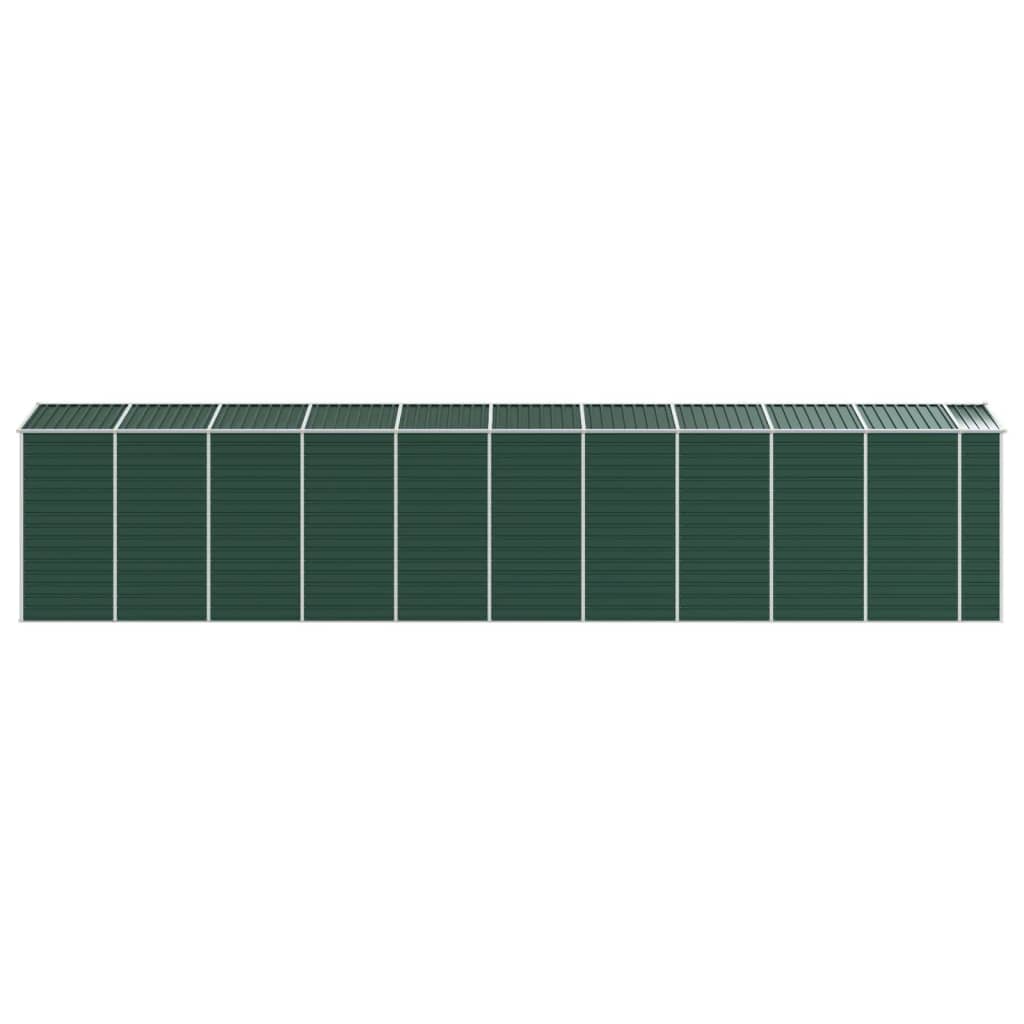 Șopron de grădină, verde, 191x895x198 cm, oțel zincat