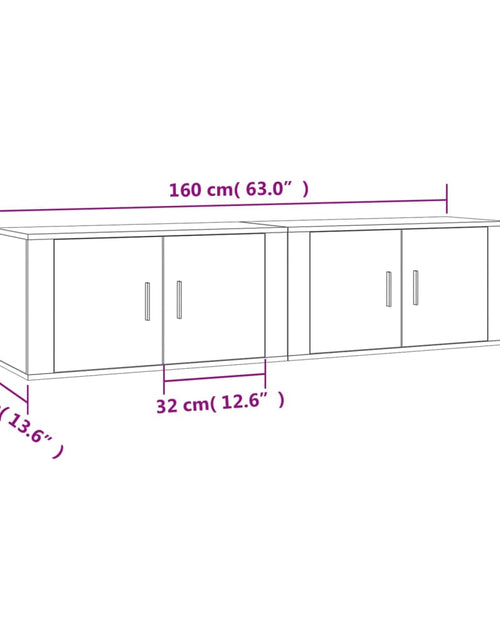 Загрузите изображение в средство просмотра галереи, Dulapuri TV montate pe perete 2 buc., gri sonoma, 80x34,5x40 cm
