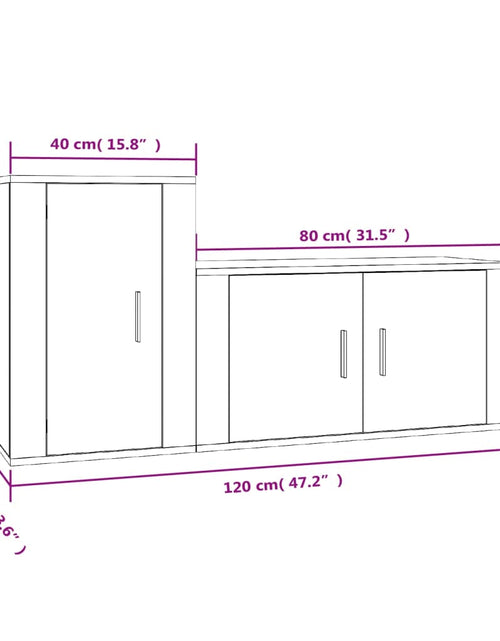 Încărcați imaginea în vizualizatorul Galerie, Set dulapuri TV, 2 piese, stejar maro, lemn prelucrat
