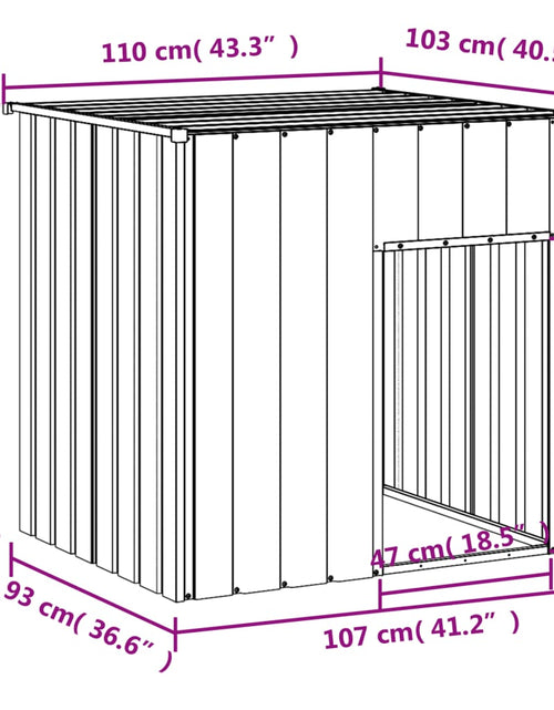 Încărcați imaginea în vizualizatorul Galerie, Casă câine &amp; acoperiș gri deschis 110x103x109 oțel galvanizat
