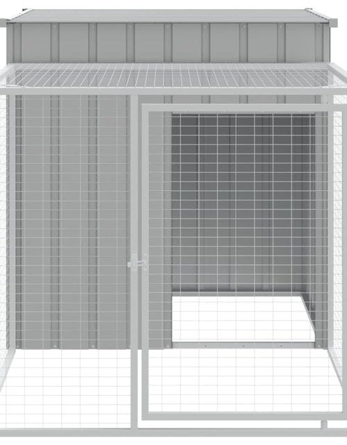 Încărcați imaginea în vizualizatorul Galerie, Coteț pui cu incintă gri deschis 110x201x110 cm oțel galvanizat
