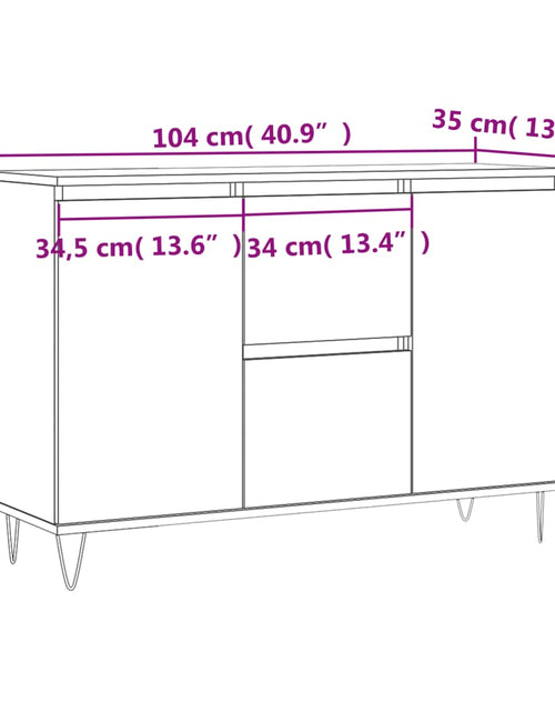 Загрузите изображение в средство просмотра галереи, Servantă, gri sonoma, 104x35x70 cm, lemn prelucrat
