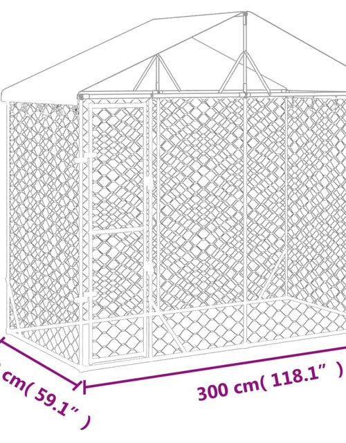 Încărcați imaginea în vizualizatorul Galerie, Padoc de exterior&amp;acoperiș argintiu 3x1,5x2,5 m oțel galvanizat
