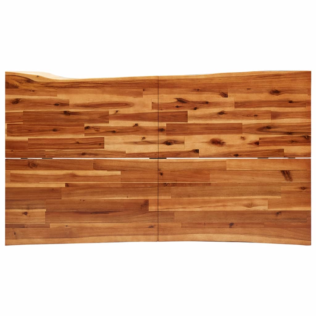 Masă cu margini naturale, 140x80x75 cm, lemn masiv de acacia
