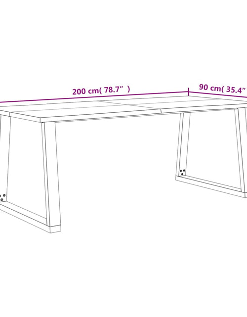 Încărcați imaginea în vizualizatorul Galerie, Masă cu margini naturale, 200x90x75 cm, lemn masiv de acacia
