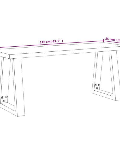 Загрузите изображение в средство просмотра галереи, Bancă cu margini naturale 110 cm, lemn masiv de acacia
