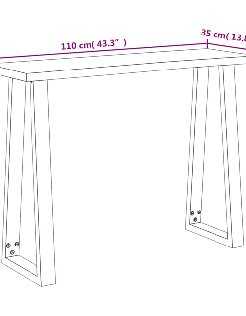 Загрузите изображение в средство просмотра галереи, Consolă cu margini naturale, 110x35x80 cm, lemn masiv de acacia
