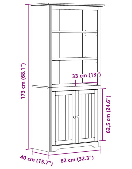 Încărcați imaginea în vizualizatorul Galerie, Bibliotecă &quot;BODO&quot;, alb și maro, 82x40x173 cm, lemn masiv de pin
