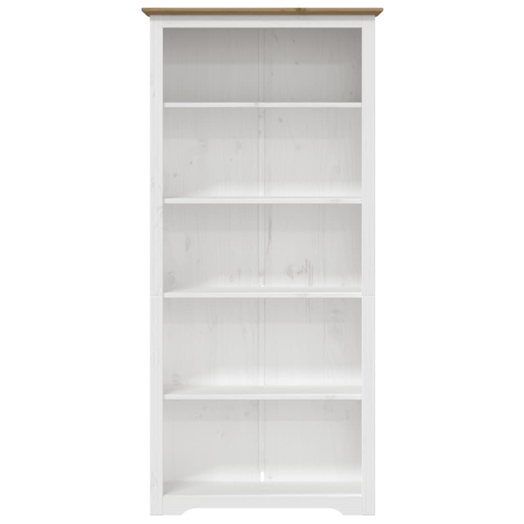 Bibliotecă BODO, maro, 82x40x173 cm, lemn masiv pin, 5 rafturi