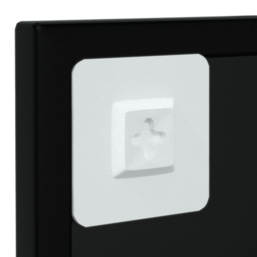 Oglinzi de perete, 2 buc., negru, 100x40 cm, metal - Lando