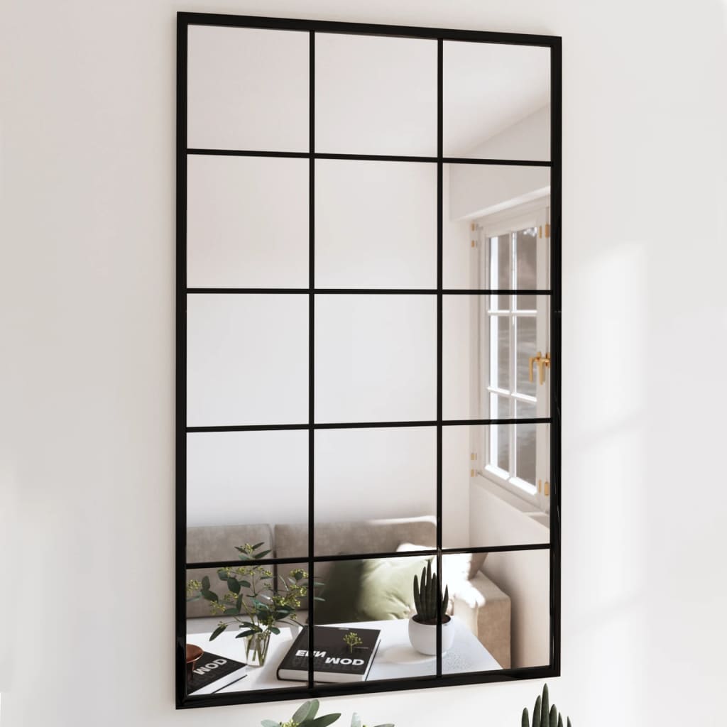 Oglinzi de perete, 4 buc., negru, 100x60 cm, metal - Lando