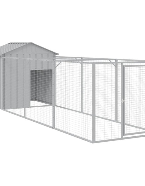 Загрузите изображение в средство просмотра галереи, Casă câine &amp; acoperiș gri deschis 117x405x123cm oțel galvanizat
