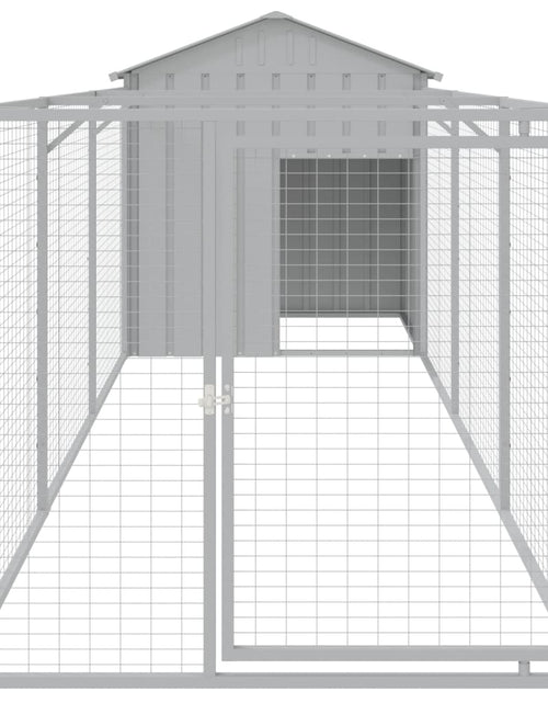 Загрузите изображение в средство просмотра галереи, Casă câine &amp; acoperiș gri deschis 117x405x123cm oțel galvanizat
