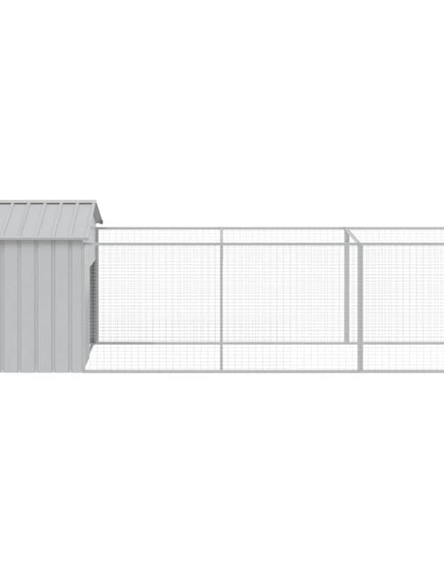 Загрузите изображение в средство просмотра галереи, Casă câine &amp; acoperiș gri deschis 117x405x123cm oțel galvanizat
