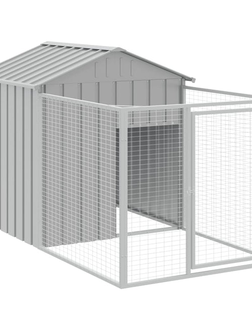 Загрузите изображение в средство просмотра галереи, Casă câine &amp; acoperiș gri deschis 117x405x123cm oțel galvanizat
