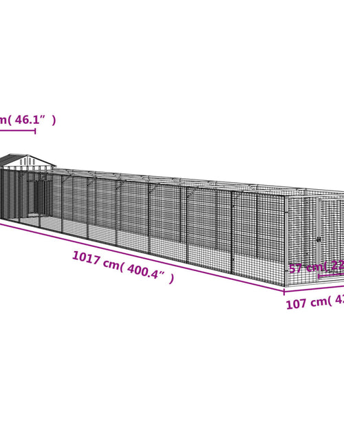Încărcați imaginea în vizualizatorul Galerie, Casă câine &amp; acoperiș gri deschis 117x1017x123 cm
