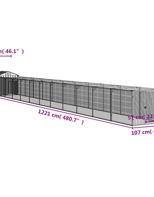 Încărcați imaginea în vizualizatorul Galerie, Casă câine &amp; acoperiș gri deschis 117x1221x123 cm
