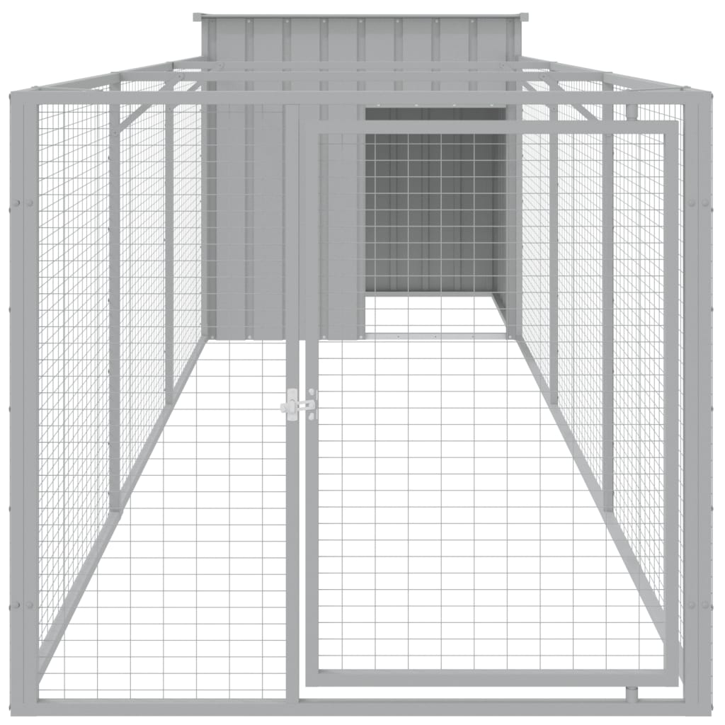 Cușcă de câine & țarc gri deschis 110x405x110cm oțel galvanizat