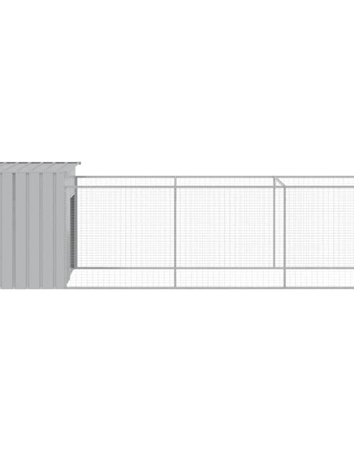 Загрузите изображение в средство просмотра галереи, Cușcă de câine &amp; țarc gri deschis 110x405x110cm oțel galvanizat
