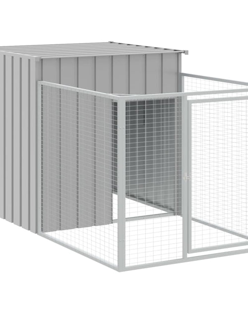 Загрузите изображение в средство просмотра галереи, Cușcă de câine &amp; țarc gri deschis 110x405x110cm oțel galvanizat
