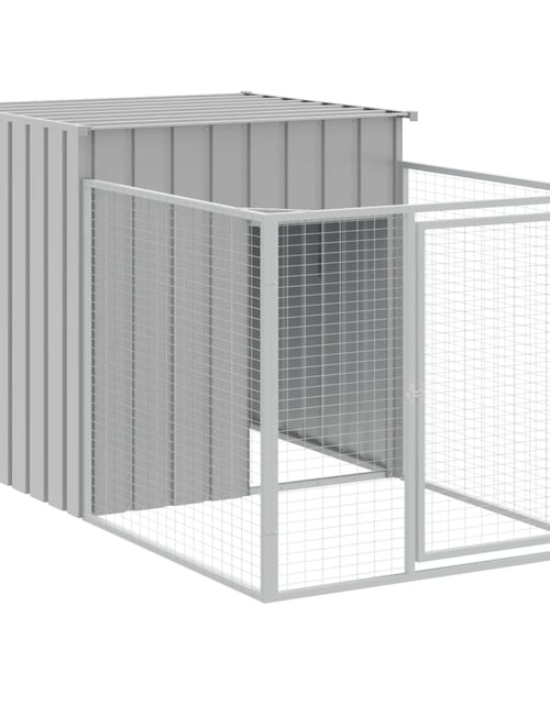 Загрузите изображение в средство просмотра галереи, Cușcă de câine &amp; țarc gri deschis 110x609x110cm oțel galvanizat
