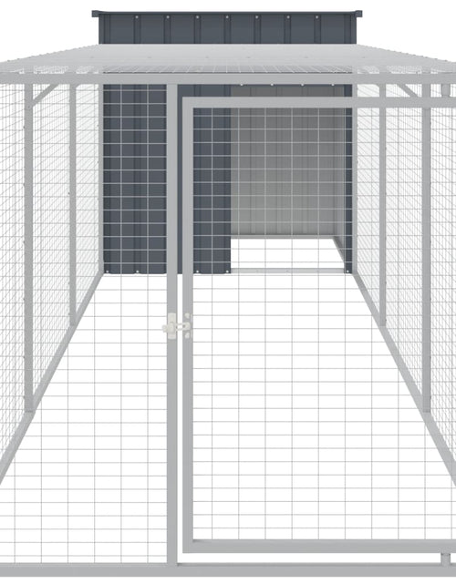 Încărcați imaginea în vizualizatorul Galerie, Coteț de pui cu incintă antracit 110x405x110 cm oțel galvanizat
