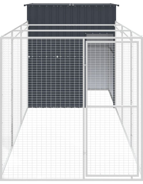 Încărcați imaginea în vizualizatorul Galerie, Cușcă câine cu țarc antracit 165x455x181 cm oțel galvanizat
