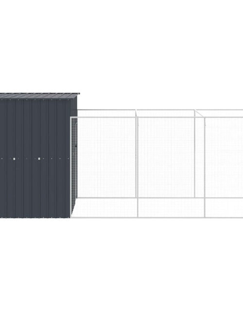 Încărcați imaginea în vizualizatorul Galerie, Cușcă câine cu țarc antracit 165x455x181 cm oțel galvanizat
