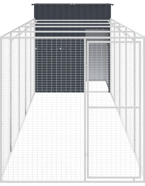 Загрузите изображение в средство просмотра галереи, Cușcă câine cu țarc antracit 165x659x181 cm oțel galvanizat
