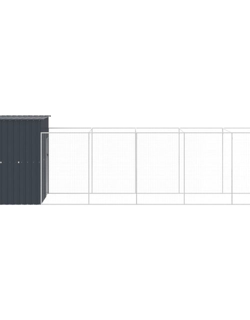 Загрузите изображение в средство просмотра галереи, Cușcă câine cu țarc antracit 165x659x181 cm oțel galvanizat
