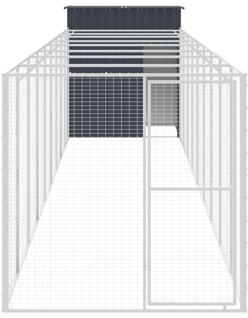 Загрузите изображение в средство просмотра галереи, Cușcă câine cu țarc antracit 165x1067x181 cm oțel galvanizat
