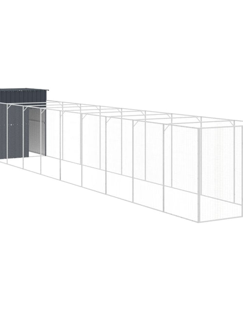 Загрузите изображение в средство просмотра галереи, Cușcă câine cu țarc antracit 165x1067x181 cm oțel galvanizat
