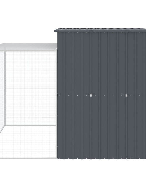 Загрузите изображение в средство просмотра галереи, Cușcă de câine cu țarc antracit 214x253x181 cm oțel galvanizat
