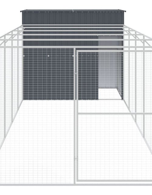 Загрузите изображение в средство просмотра галереи, Cușcă de câine cu țarc antracit 214x661x181 cm oțel galvanizat
