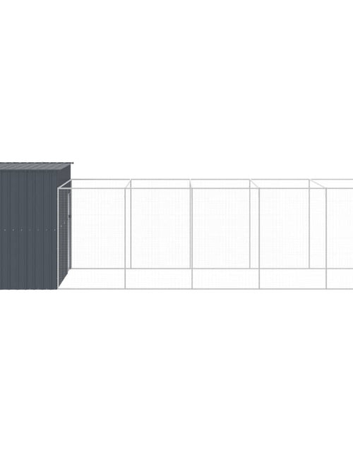 Загрузите изображение в средство просмотра галереи, Cușcă de câine cu țarc antracit 214x661x181 cm oțel galvanizat
