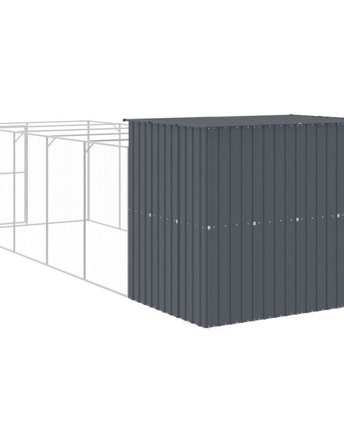 Загрузите изображение в средство просмотра галереи, Cușcă de câine cu țarc antracit 214x661x181 cm oțel galvanizat
