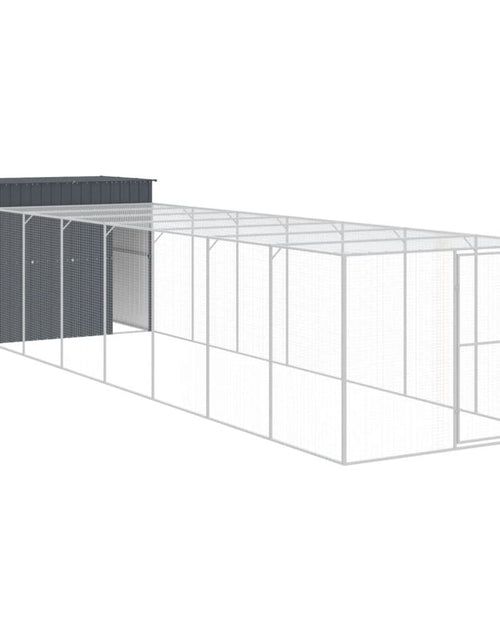 Загрузите изображение в средство просмотра галереи, Cușcă de câine cu țarc antracit 214x865x181 cm oțel galvanizat
