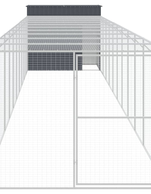 Загрузите изображение в средство просмотра галереи, Cușcă câine cu țarc antracit 214x1273x181 cm oțel galvanizat
