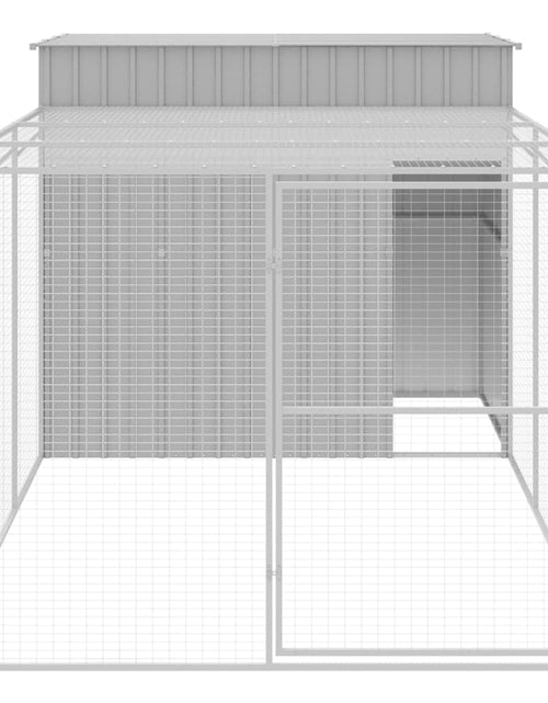 Загрузите изображение в средство просмотра галереи, Cușcă de câine &amp; țarc gri deschis 214x457x181cm oțel galvanizat
