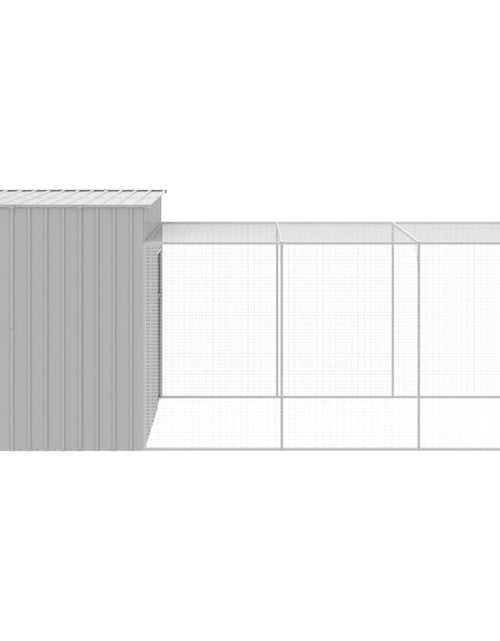 Загрузите изображение в средство просмотра галереи, Cușcă de câine &amp; țarc gri deschis 214x457x181cm oțel galvanizat
