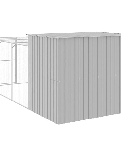 Загрузите изображение в средство просмотра галереи, Cușcă de câine &amp; țarc gri deschis 214x457x181cm oțel galvanizat
