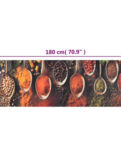 Încărcați imaginea în vizualizatorul Galerie, Covor de bucătărie lavabil Spoon &amp; Spices, 60x180cm, catifea
