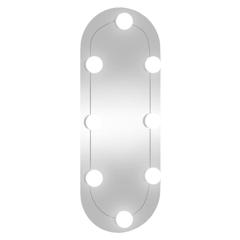 Oglindă de perete cu lumini LED 20x50 cm oval sticlă