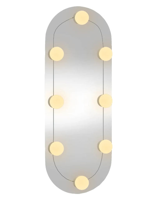 Încărcați imaginea în vizualizatorul Galerie, Oglindă de perete cu lumini LED 20x50 cm oval sticlă
